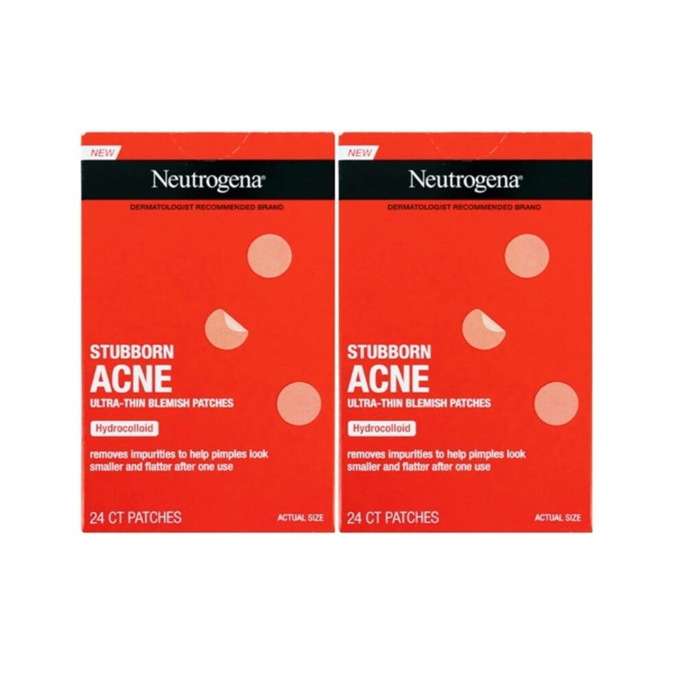 2 Pack Neutrogena Stubborn Acne Ultra Thin Blemish Patches Pimples Hydrocolloid